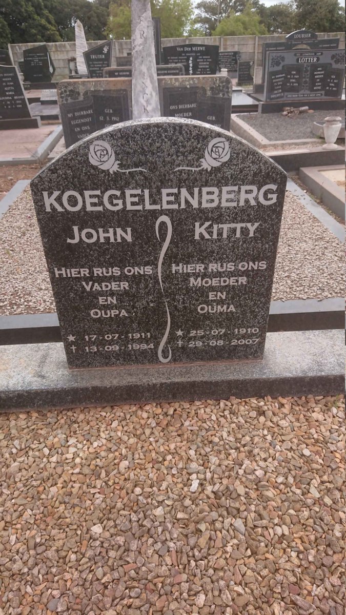 KOEGELENBERG John 1911-1994 &amp; Kitty 1910-2007