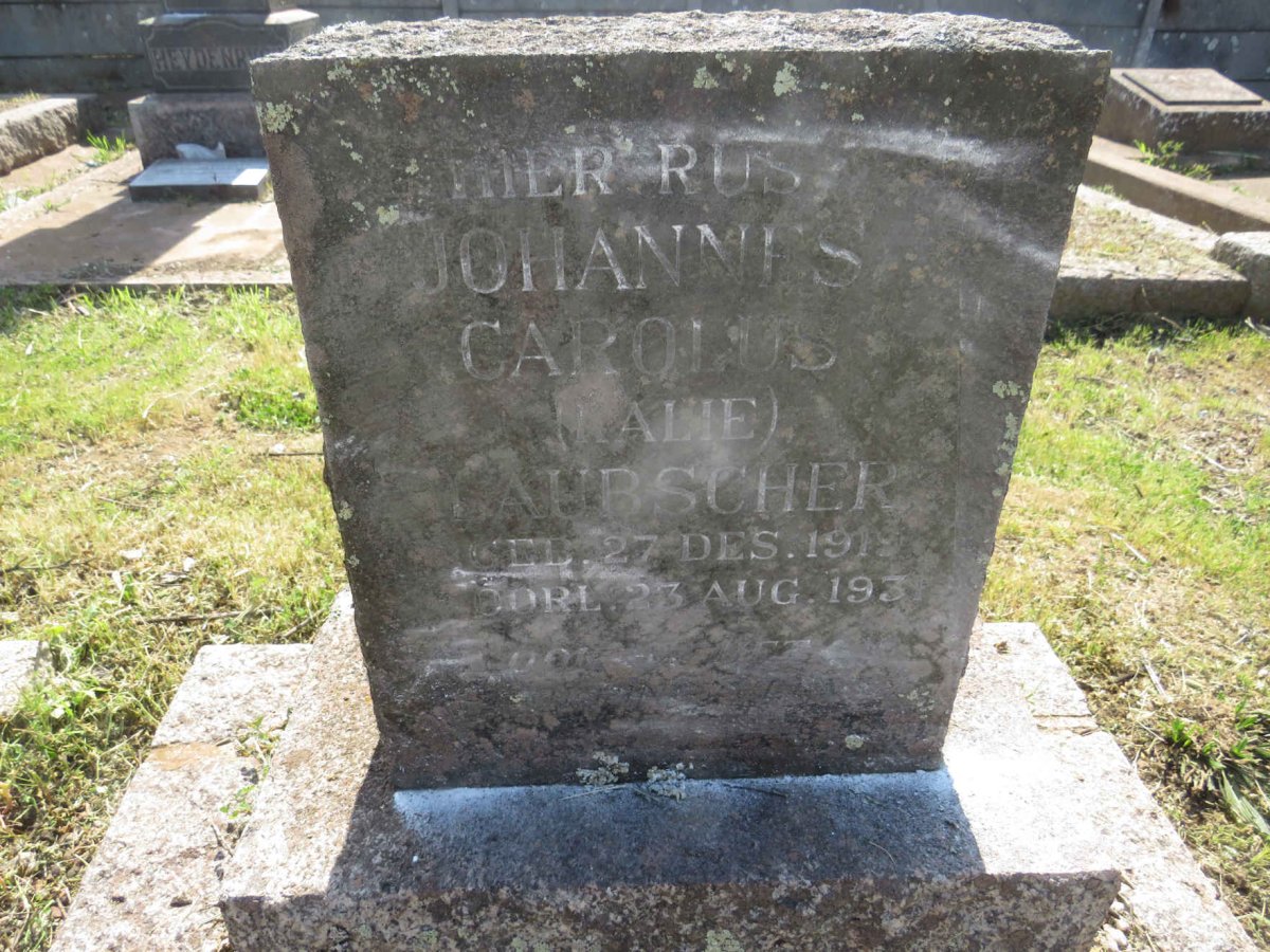 LAUBSCHER Johannes Carolus 1919-1931