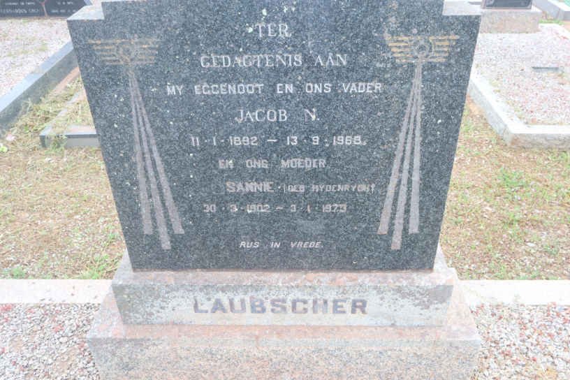 LAUBSCHER Jacob N. 1892-1968 &amp; Sannie HYDENRYCH 1902-1973