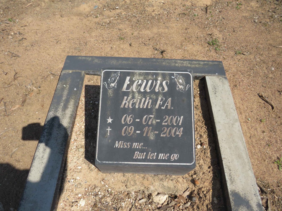 LEWIS Keith F.A. 2001-2004