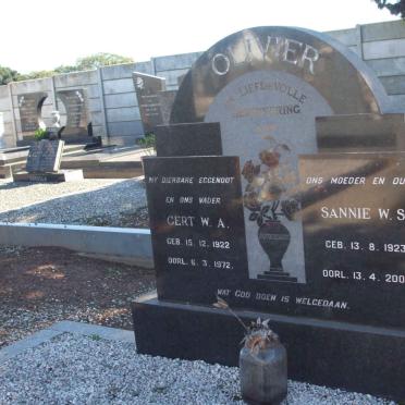 OLIVIER Gert W.A. 1922-1972 &amp; Sannie W.S. 1923-2001