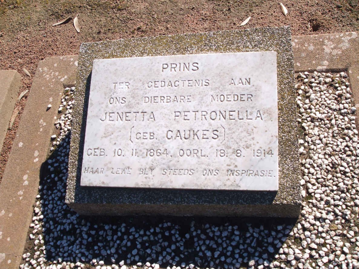 PRINS Jenetta Petronella nee GAUKES 1864-1914