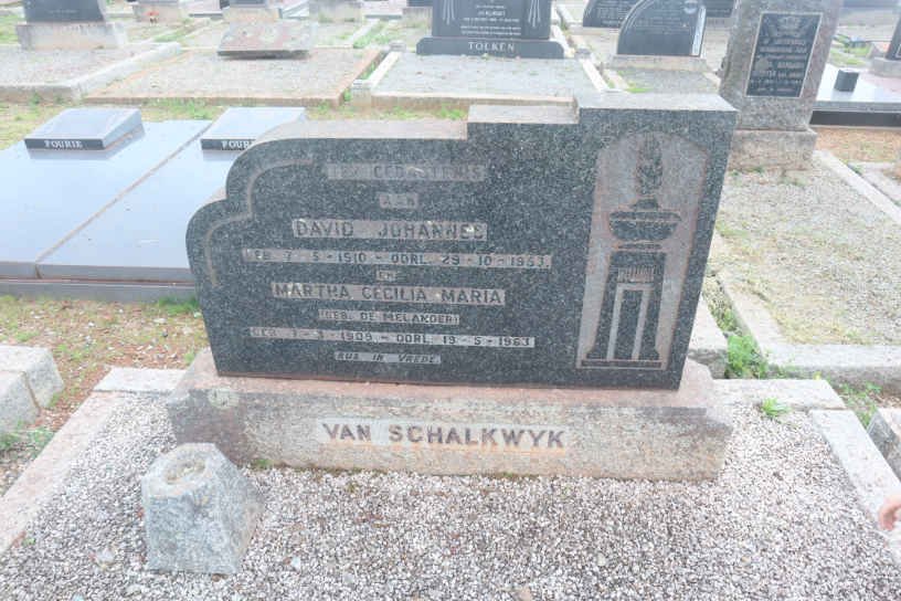 SCHALKWYK David Johannes, van 1910-1953 &amp; Martha Cecilia Maria DE MILANDER 1905-1963