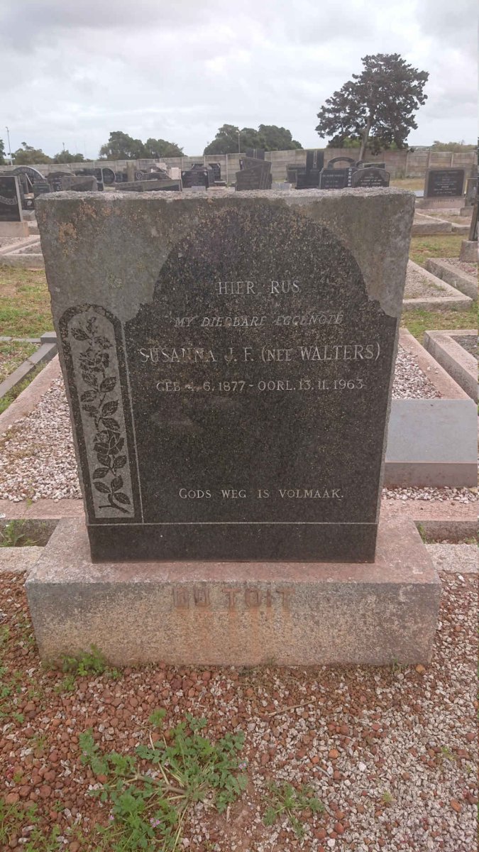 TOIT Susanna J.F., du nee WALTERS 1877-1963