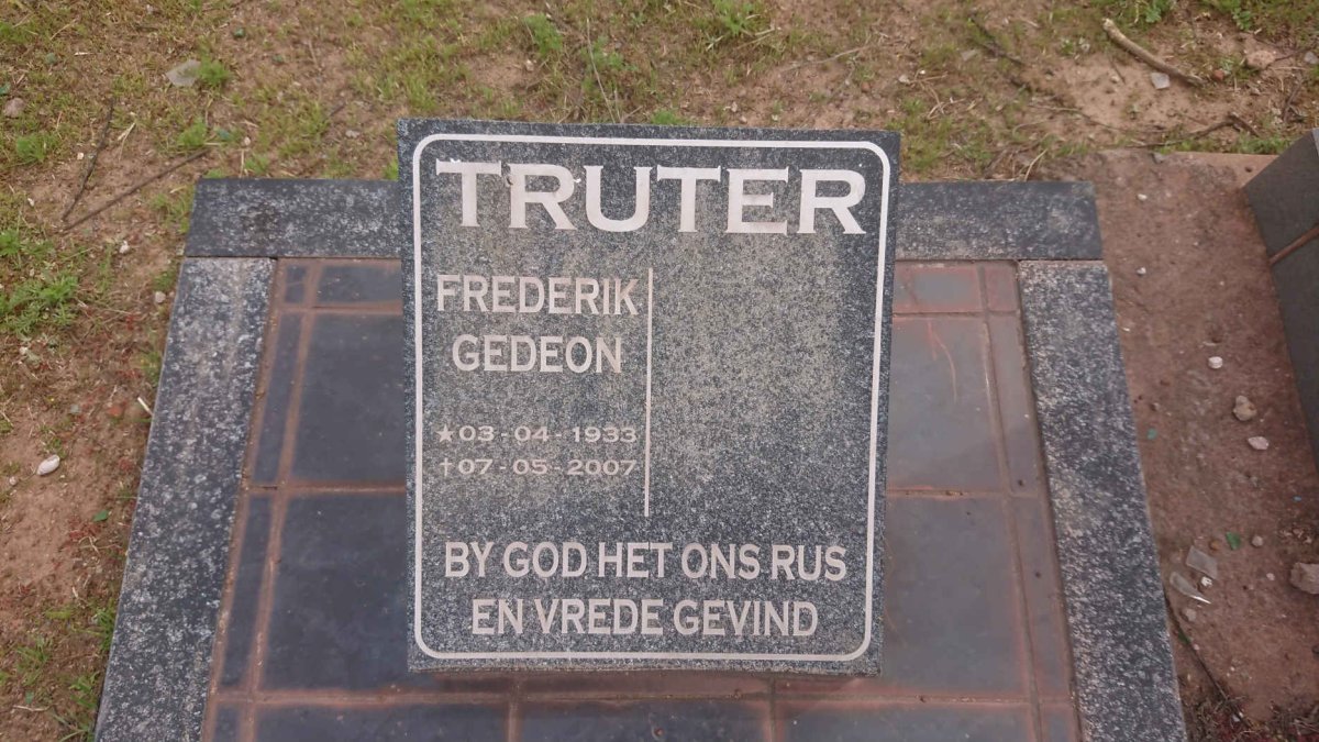 TRUTER Frederik Gedeon 1933-2007