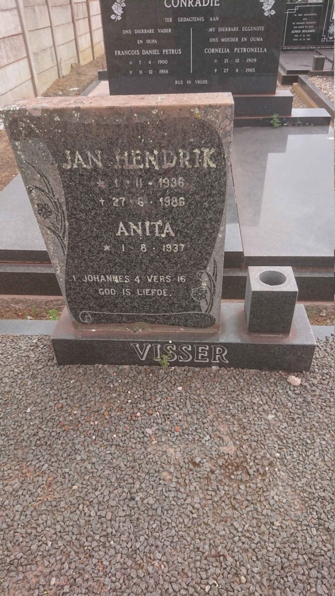 VISSER Jan Hendrik 1936-1986 &amp; Anita 1937-
