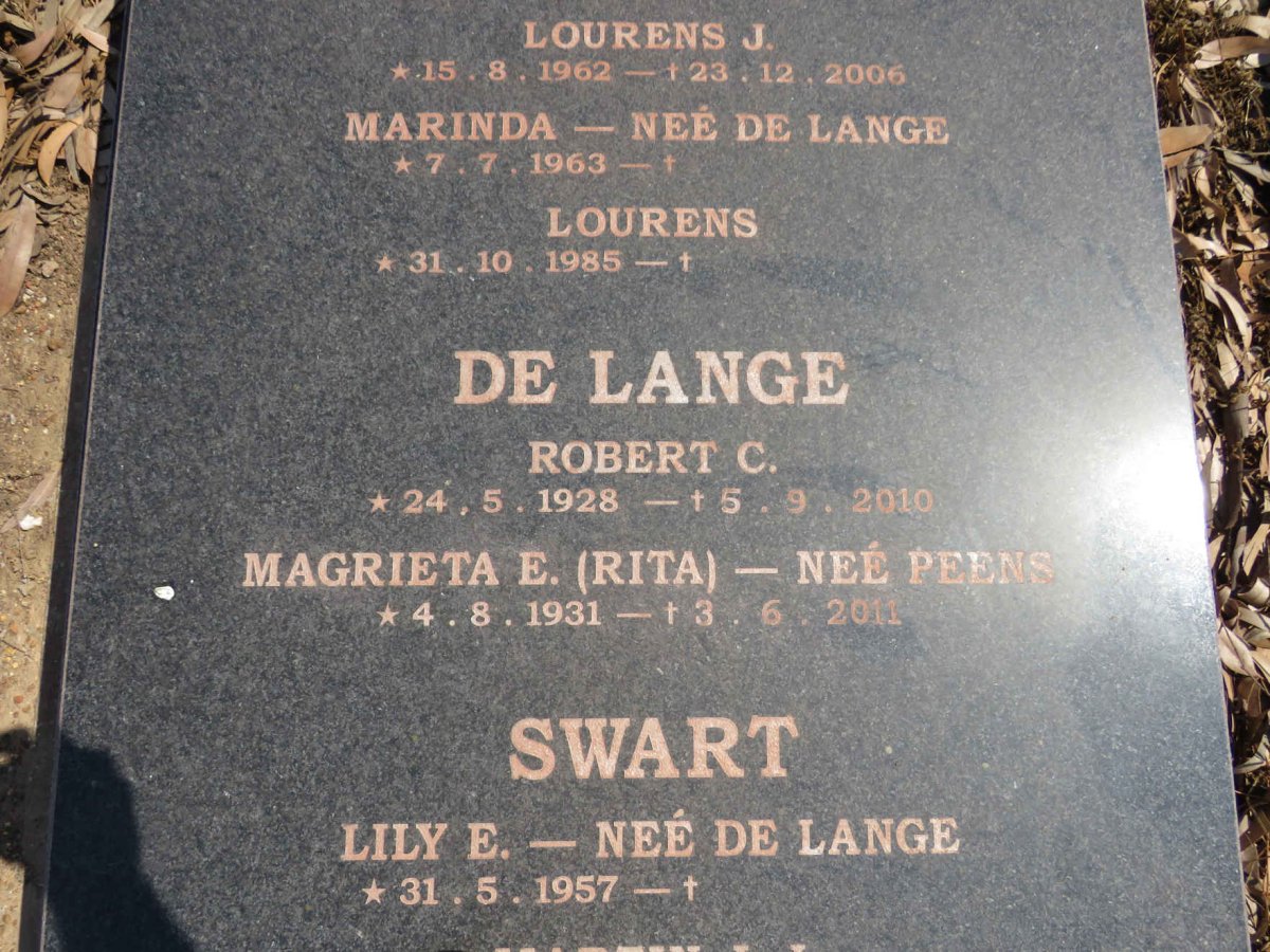 WESTHUIZEN, van der :: VAN ROOYEN :: DE LANGE :: PEENS :: SWART