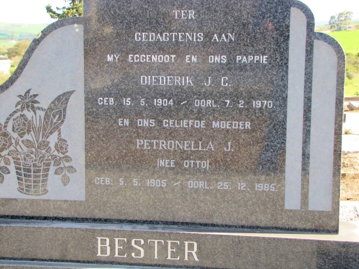 BESTER Diederick J.C. 1904-1970 &amp; Petronella J. OTTO 1905-1985