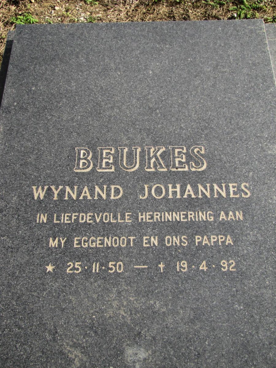 BEUKES Wynand Johannes 1950-1992