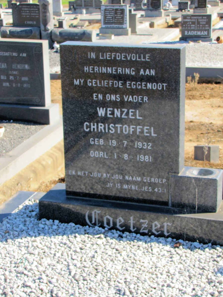 COETZER Wenzel Christoffel 1932-1981