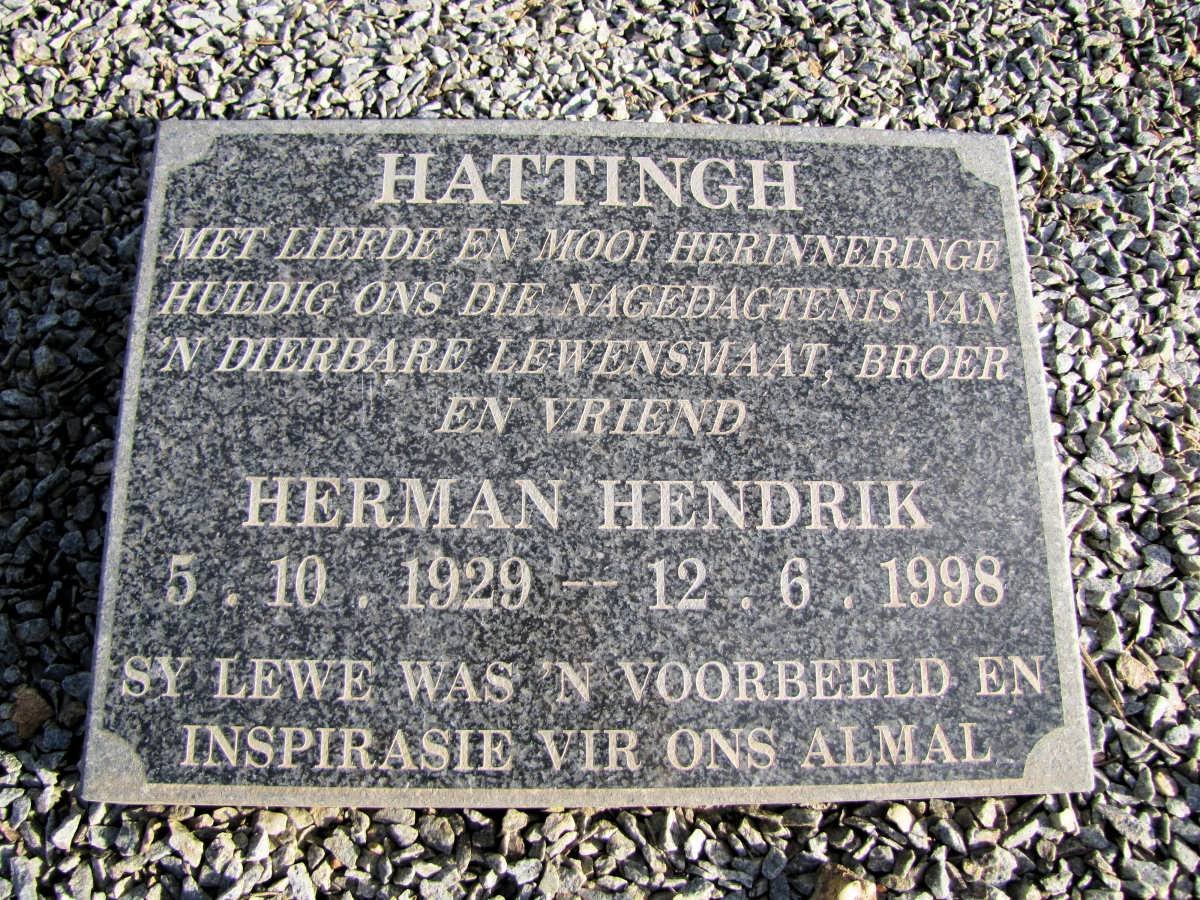HATTINGH Herman Hendrik 1929-1998