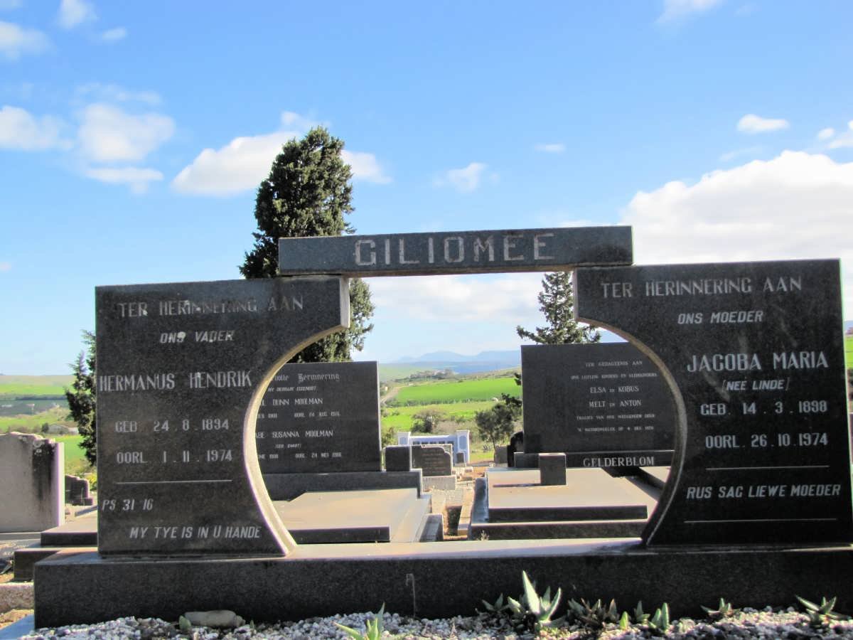 GILIOMEE Hermanus Hendrik 1894-1974 &amp; Jacoba Maria LINDE 1898-1974