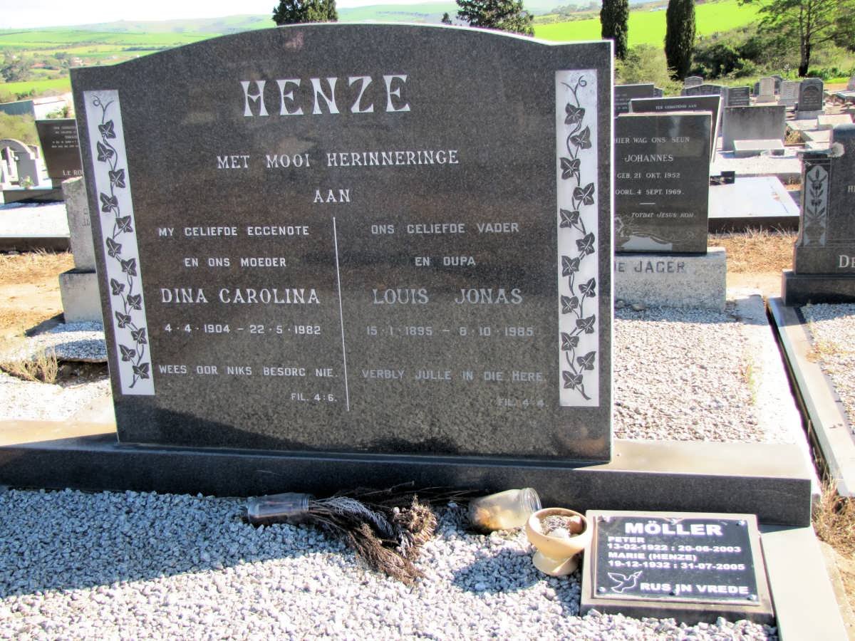 HENZE Louis Jonas 1895-1985 &amp; Dina Carolina 1904-1982