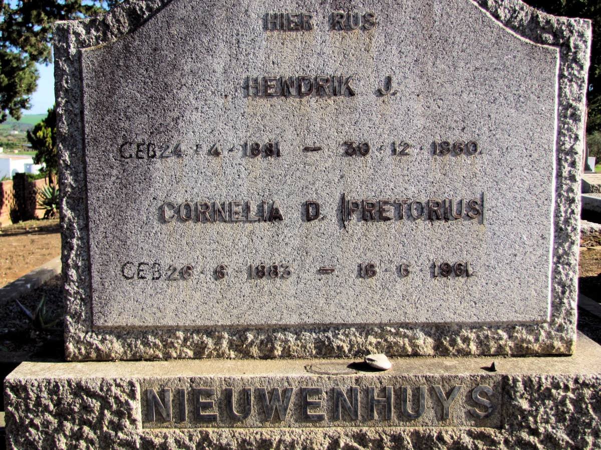 NIEUWENHUYS Hendrik J. 1881-1960 &amp; Cornelia D. PRETORIUS 1883-1961