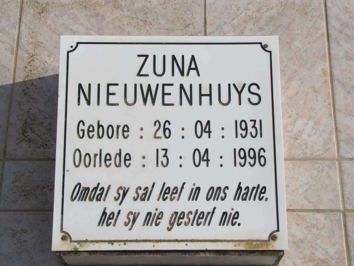 NIEUWENHUYS Zuna 1931-1996