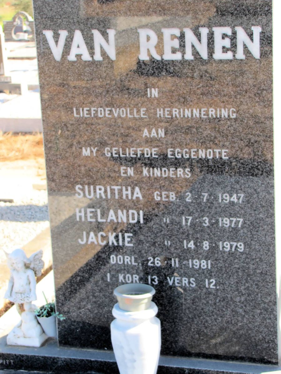RENEN Suritha, van 1947-1981 :: VAN RENEN Helandi 1977-1981 :: VAN RENEN Jackie 1979-1981
