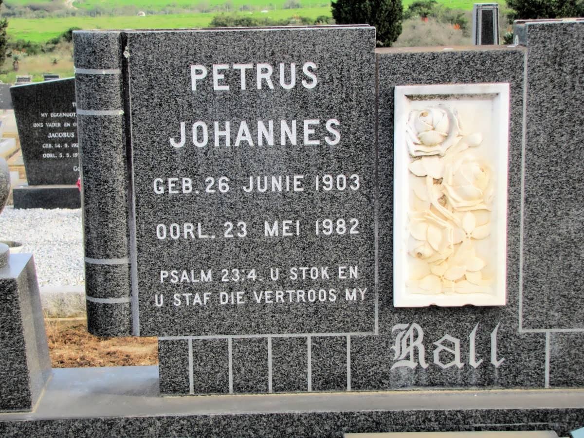 RALL Petrus Johannes 1903-1982