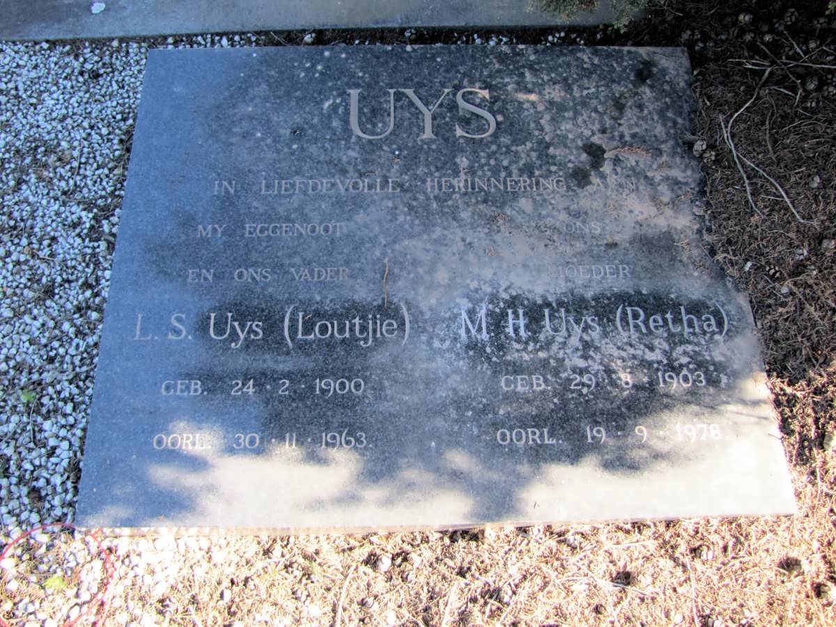 UYS L.S. 1900-1963 &amp; M.H. 1903-1973