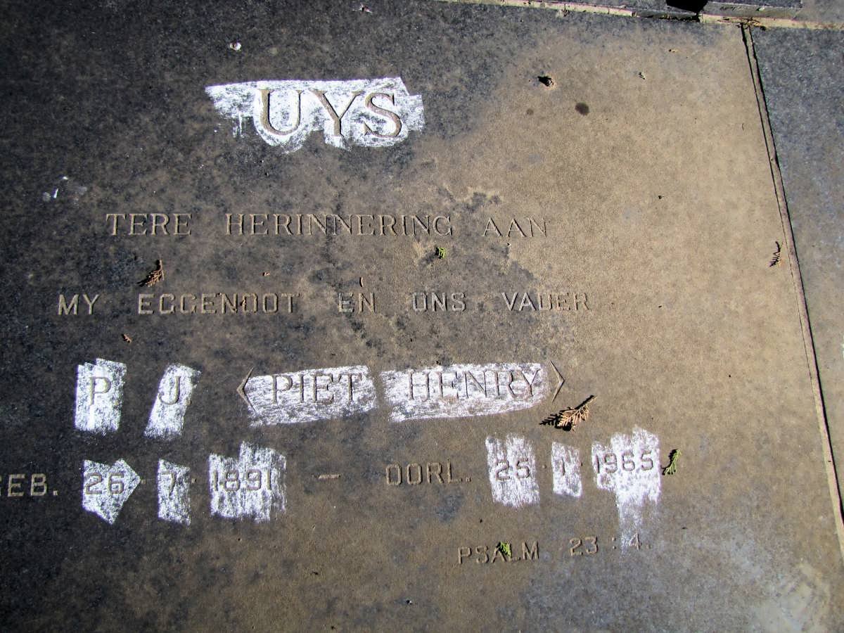 UYS P.J. 1891-1965