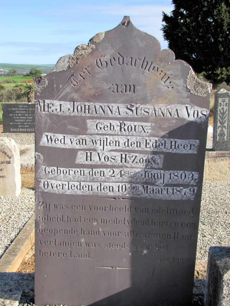 VOS Johanna Susanna geb ROUX 1803-1879