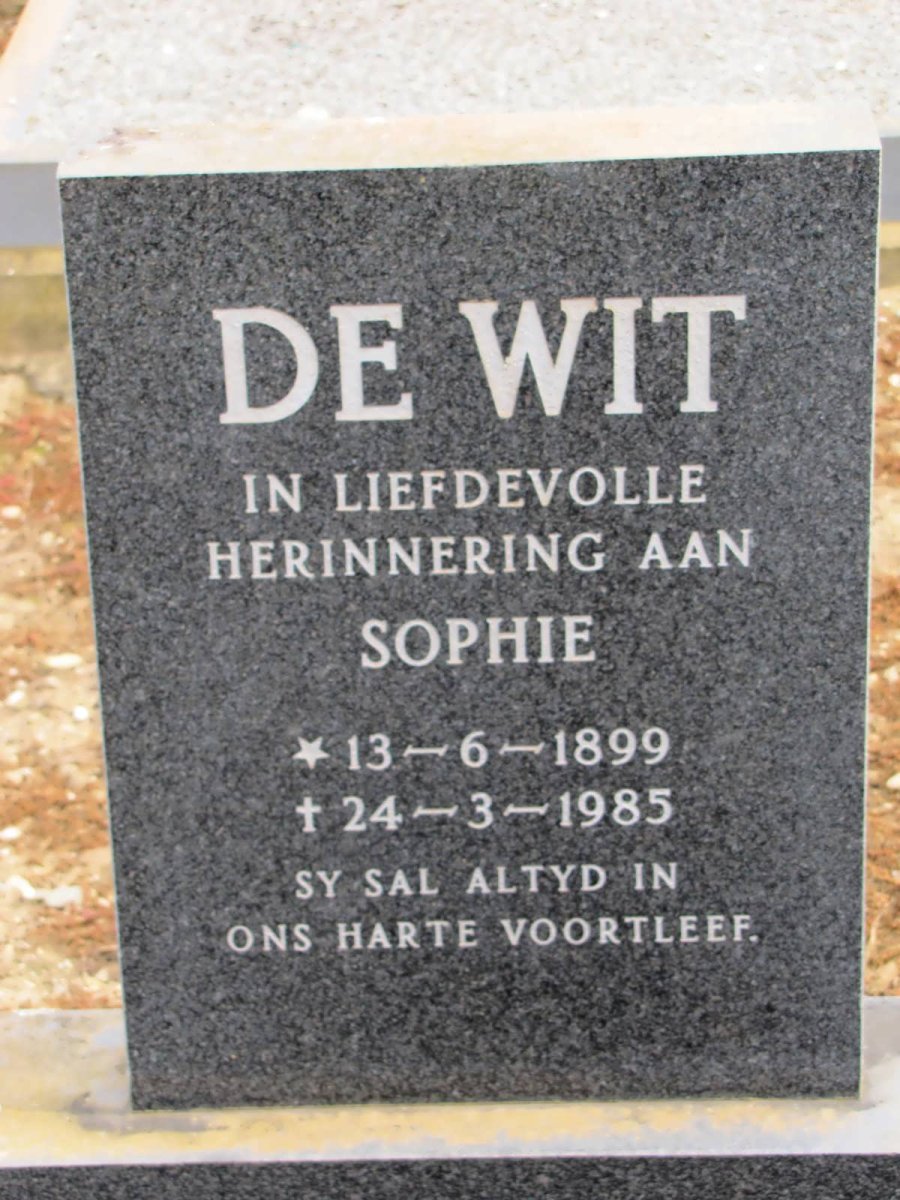 WIT Sophie, de 1899-1985