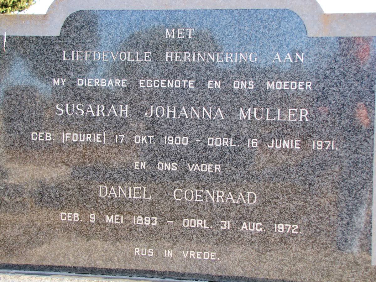 WYK Daniel Coenraad, van 1893-1972 &amp; Susarah Johanna Muller 1900-1971