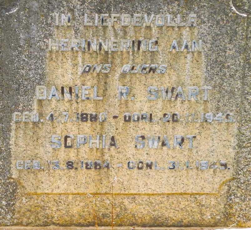 SWART Daniel R. 1880-1945 &amp; Sophia 1884-1949
