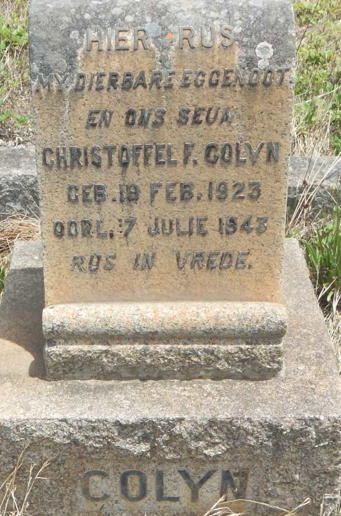 COLYN Christoffel F. 1923-1943
