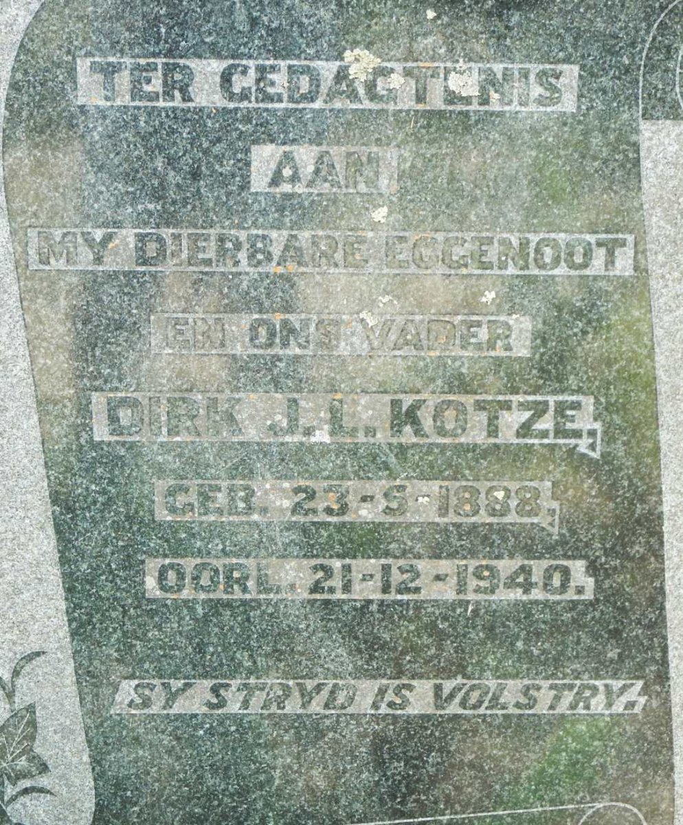 KOTZE Dirk J.L. 1888-1940