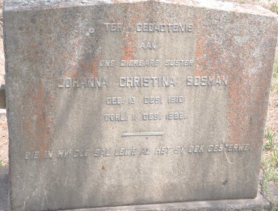 BOSMAN Johanna Christina 1910-1928
