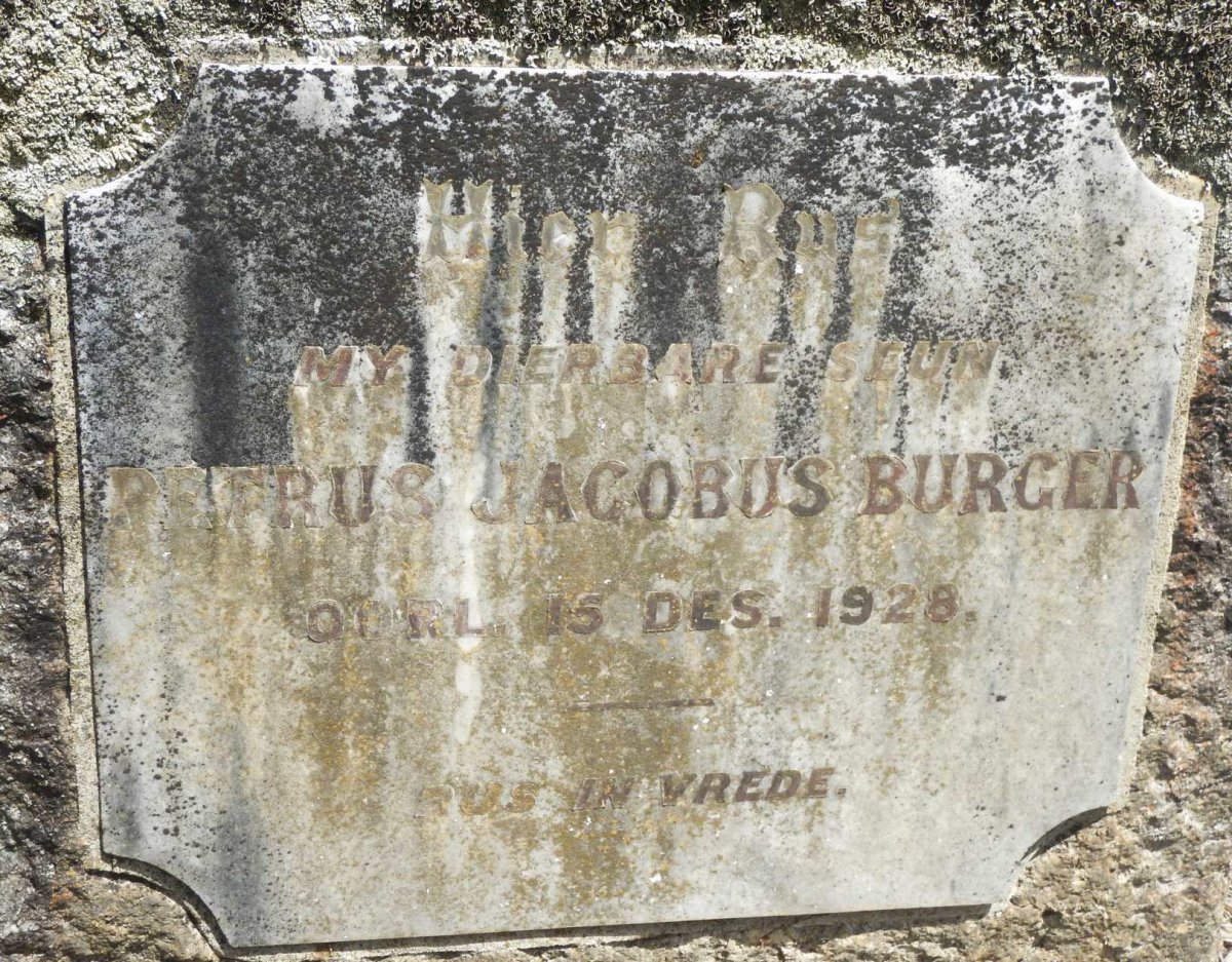 BURGER Petrus Jacobus -1928
