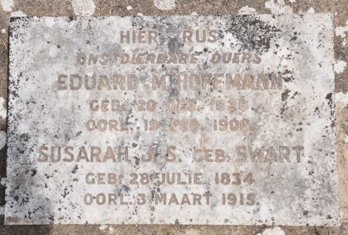 HOFFMANN Eduard M. 1828-1906 &amp; Susarah J.S. SWART 1834-1915