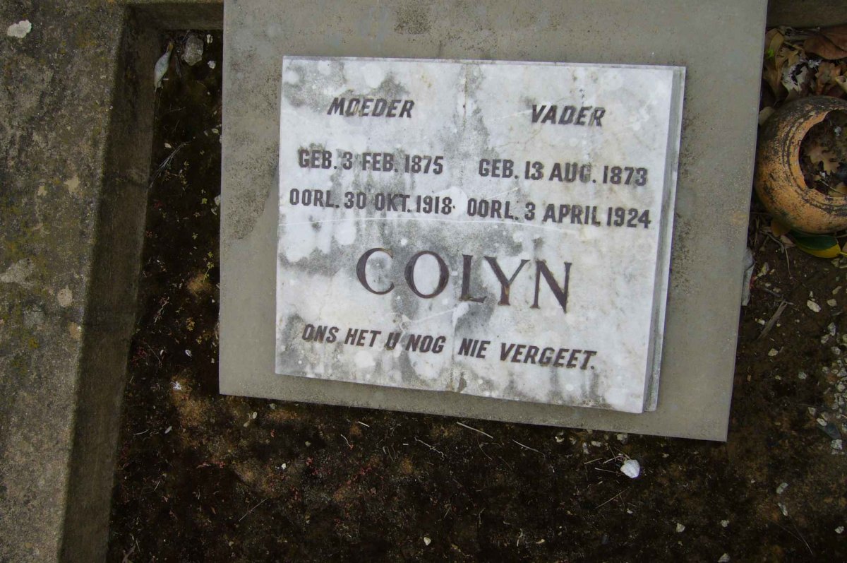 COLYN Vader 1873-1924 &amp; Moeder 1875-1918