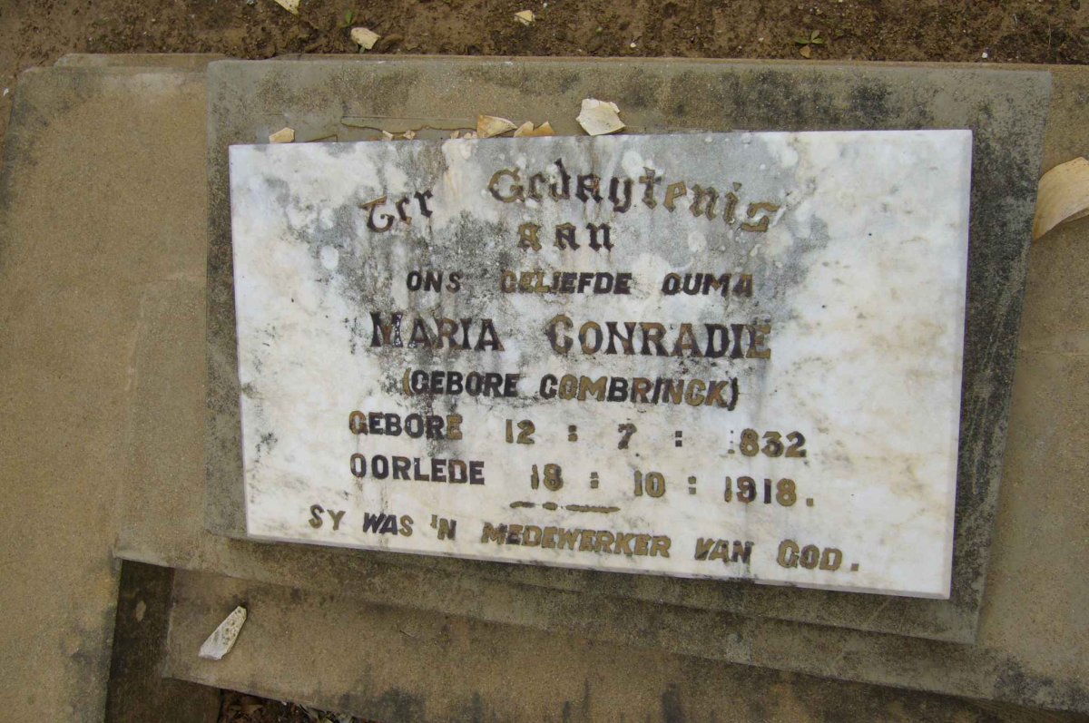 CONRADIE Maria nee COMBRINCK 1832-1918