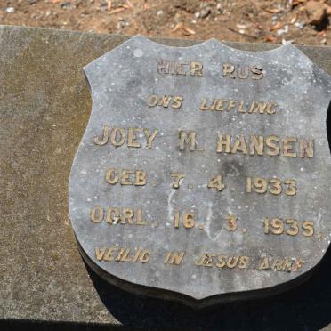 HANSEN Joey M. 1933-1935