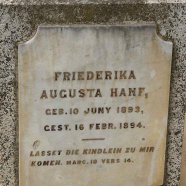 HANF Friederika Augusta 1893-1894