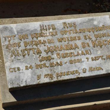 KOCK Aletta Johanna, de nee BEESLAAR 1862-1940