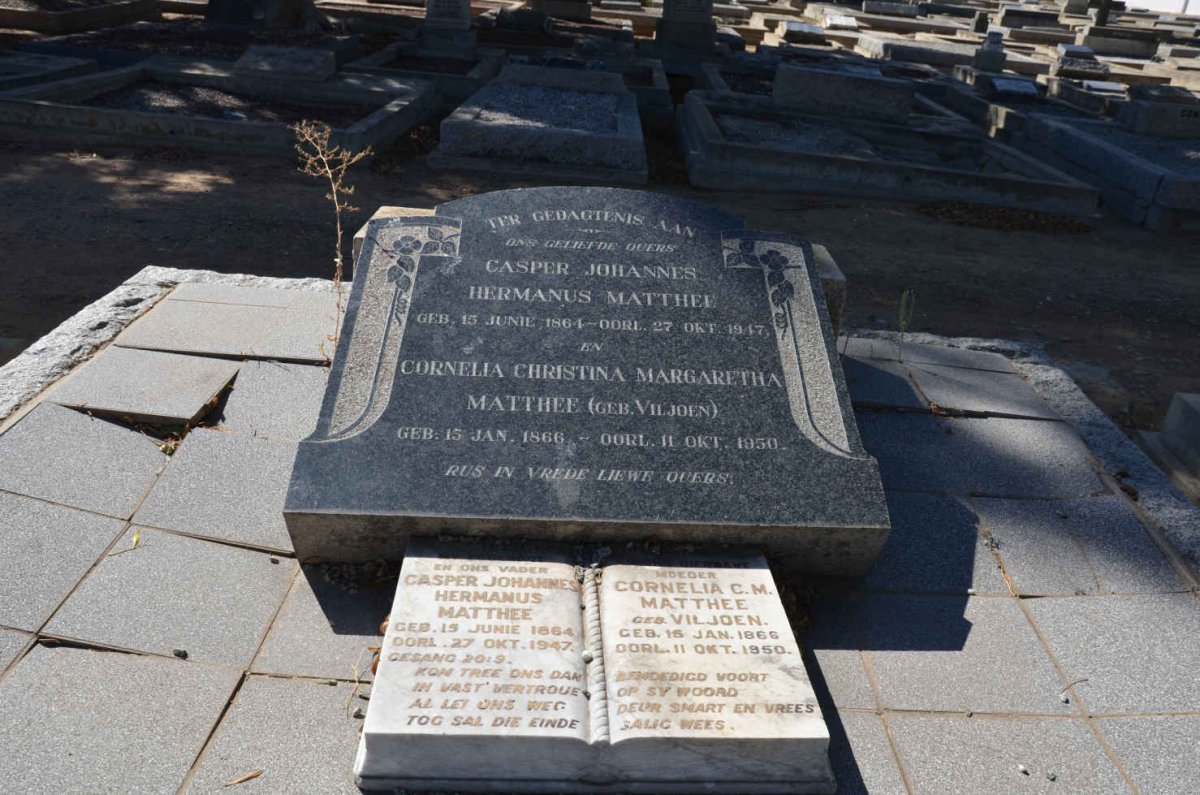 MATTHEE Casper Johannes Hermanus 1864-1947 &amp; Cornelia Christina Margaretha VILJOEN 1866-1950