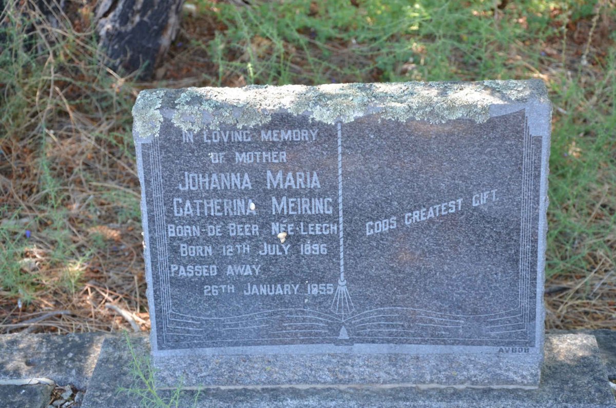 MEIRING Johanna Maria Catherina formerly LEECH nee DE BEER 1896-1955