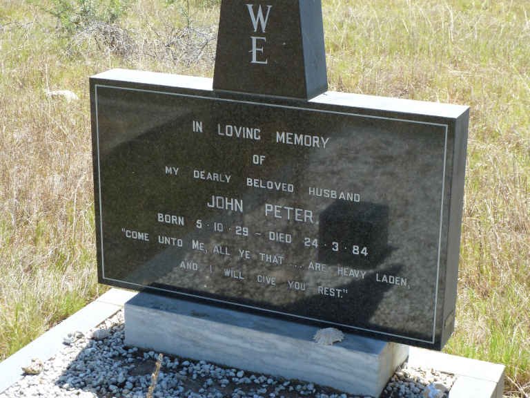 MERWE John Peter, v.d. 1929-1984
