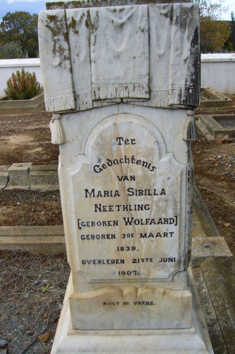 NEETHLING Maria Sibilla nee WOLFAARD 1839-1907