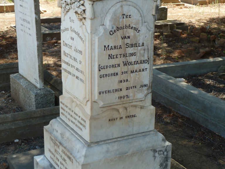 NEETHLING Maria Sibilla nee WOLFAARD 1839-1907