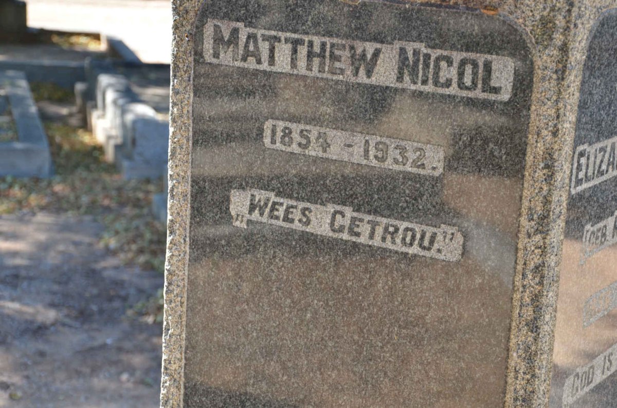 NICOL Matthew 1854-1932 &amp; Maria Elizabeth KLOPPERS 1856-1933