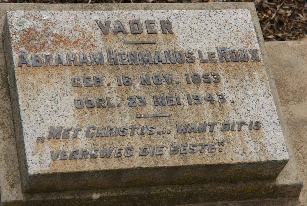 ROUX Abraham Hermanus, le 1853-1943