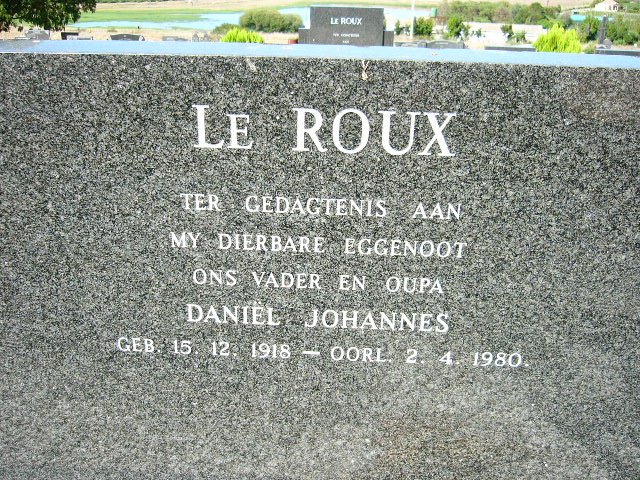 ROUX Daniël Johannes, le 1918-1980