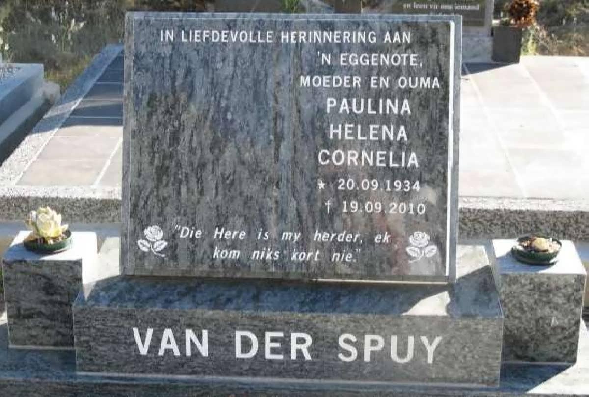 SPUY Paulina Helena Cornelia, van der 1934-2010