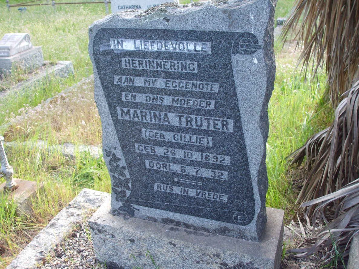 TRUTER Marina nee CILLIE 1892-1932