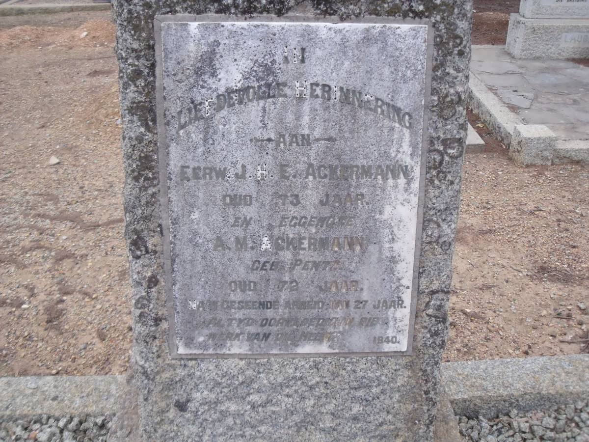 ACKERMANN J.H.E. &amp; A.M. PENTZ