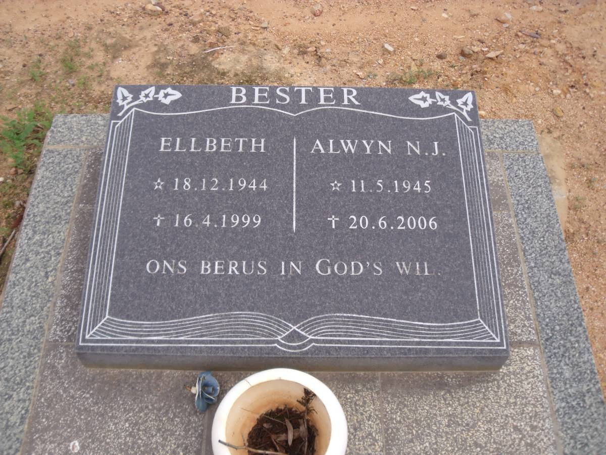 BESTER Alwyn N.J. 1945-2006 &amp; Ellbeth 1944-1999