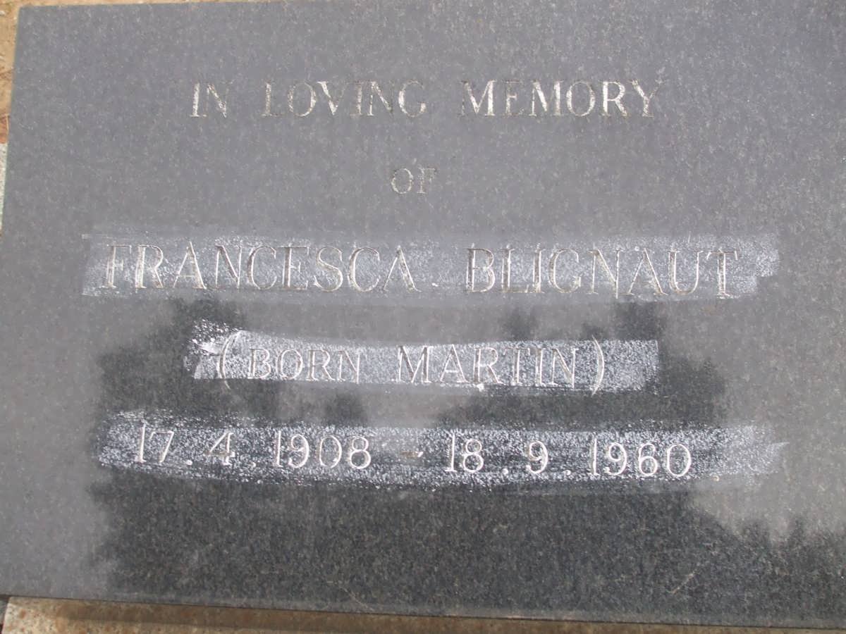 BLIGNAUT Francesca nee MARTIN 1908-1960